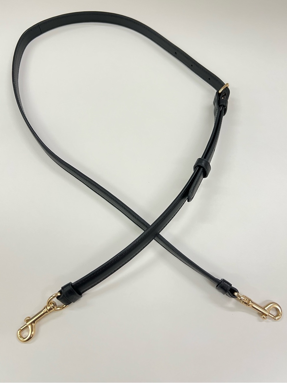 COACH Black Leather Strap for bag crossbody strap with Gold Tone Hardware